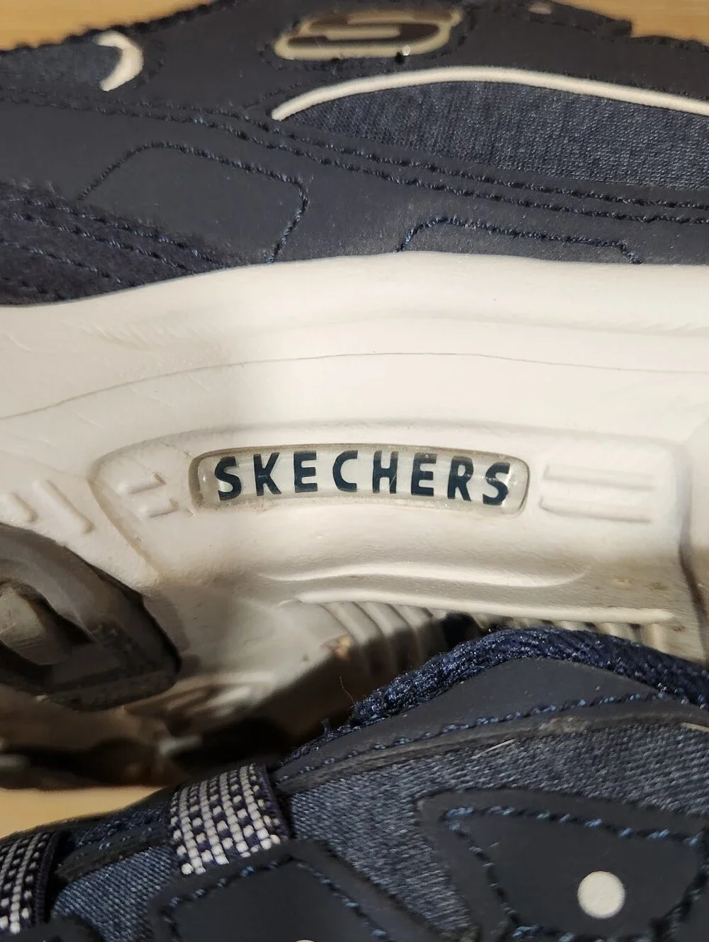Skechers D'Lites Resilient Navy Blue Slip On Mule Sneaker Clog Women’s Size 11